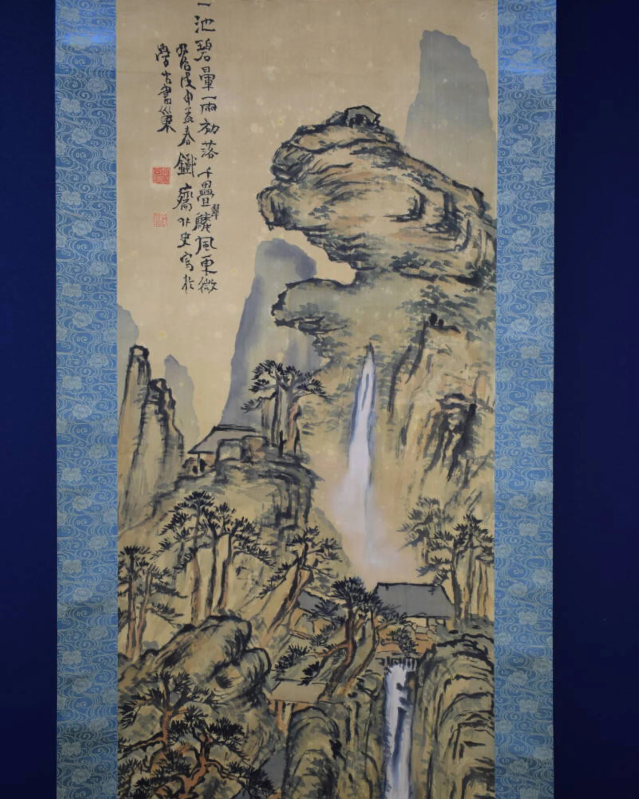 富岡鉄斎の水墨画の掛け軸